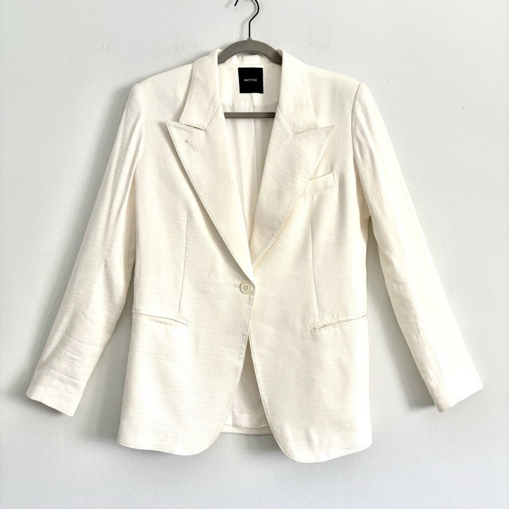 Smythe Cream Single-Button Tailored Blazer